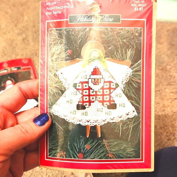 Lot of 4 vintage Angel cross stitch kit ornaments new - Picture 4 of 7